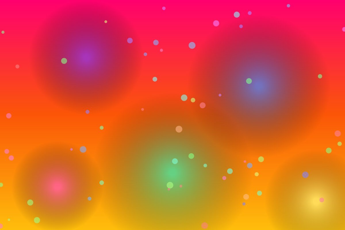 Liquid gradient art with overlapping coloured blobs, decorative artwork