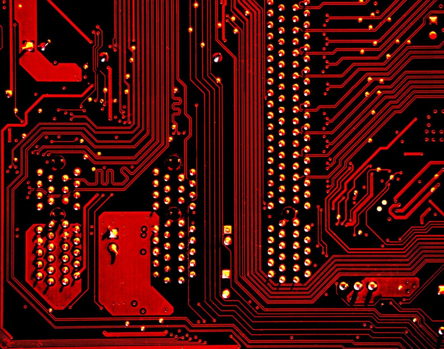 Red and black abstract technology visual representing blockchain