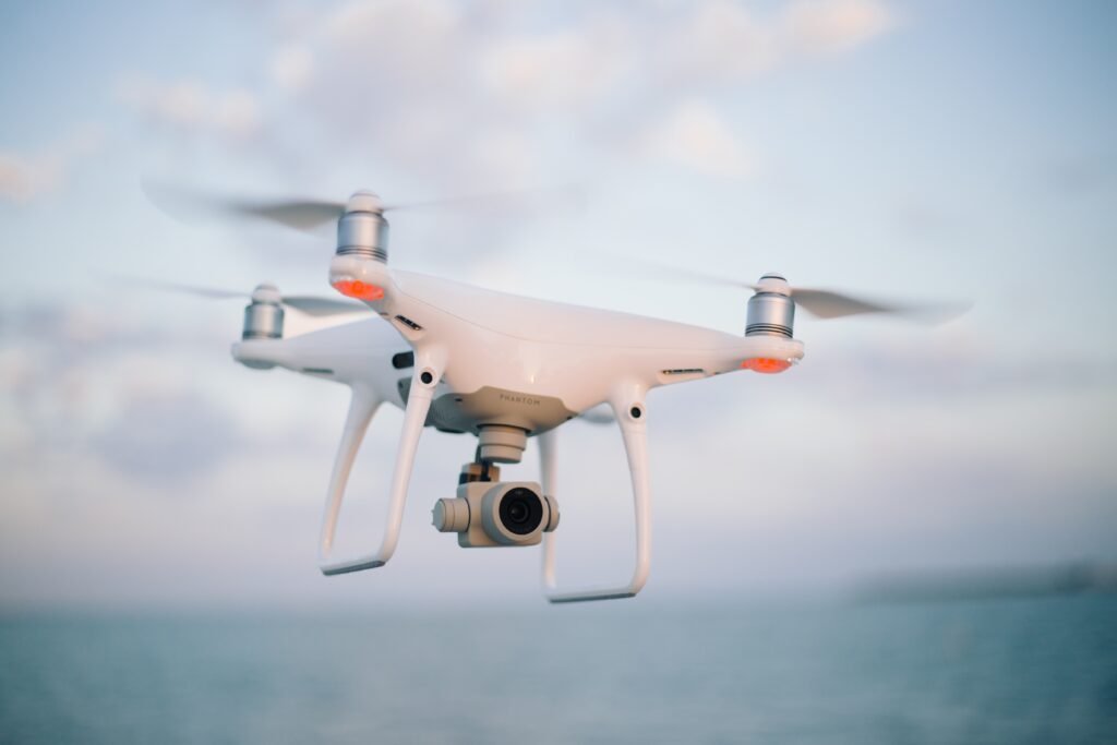 Quadcopter drone in flight representing robotics and autonomous systems experience