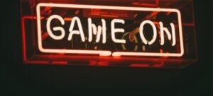 GAME ON neon sign